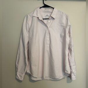 Vineyard Vines Soft Pink Button-Up Shirt Size 12 Preppy Office Coastal Grandma
